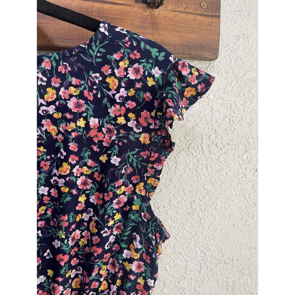 Jessica Simpson Size Small Navy Floral High-Low Midi Dress - Picture 4 of 7